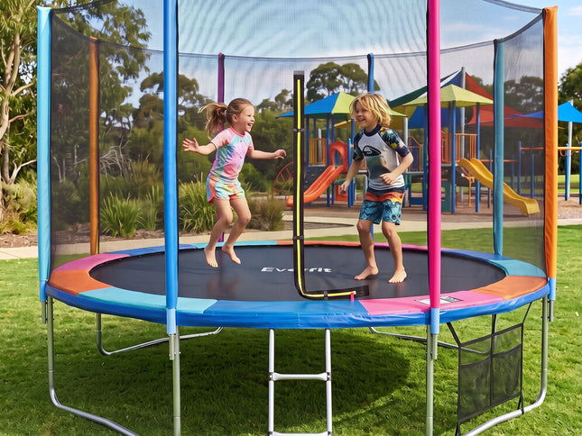 Everfit 14FT Kids Trampoline Rebounder with Enclosure Net Storage Bag