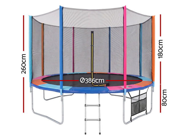 Everfit 14FT Kids Trampoline Rebounder with Enclosure Net Storage Bag