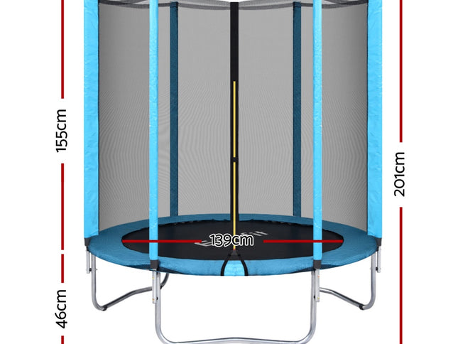 Everfit Trampoline 6FT Kids Trampolines Safety Net Pad Round Blue