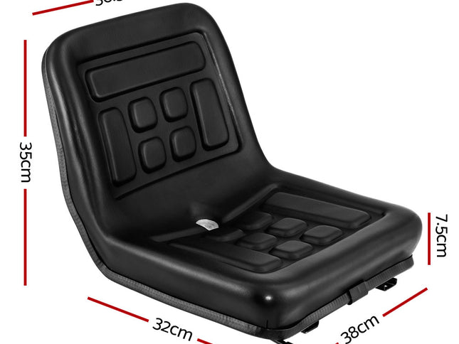Giantz Tractor Seat Forklift Excavator Universal Suspension Truck Chair PU Leather