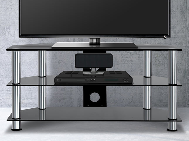 Artiss TV Stand 3 Tiers Storage Shelf Rack Tempered Glass Entertainment Unit