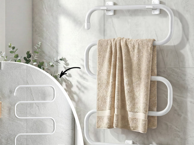 Devanti Heated Towel Rail Freestanding Wall Mounted S-Shape Electric Warmer Rack