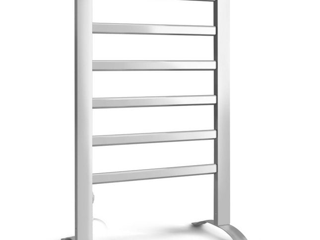 Devanti Electric Heated Towel Rail Rack 6 Bars Freestanding Clothes Dry Warmer