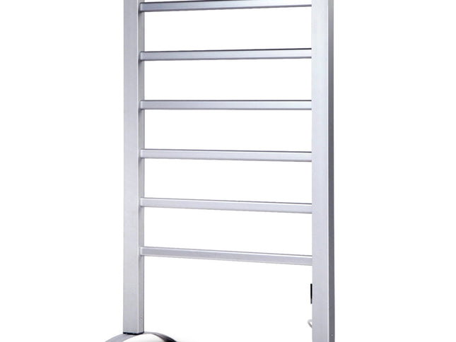 Devanti Electric Heated Towel Rail Rack 6 Bars with Timer Clothes Dry Warmer