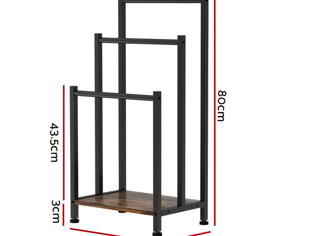 3 Tier Towel Rack Rail Freestanding Holder Bathroom Organizer Laundry Drying Bar