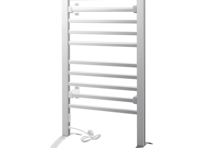 Devanti Electric Heated Towel Rail Rack 10 Bars Freestanding Clothes Dry Warmer