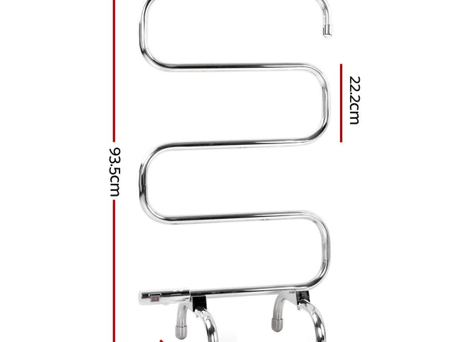 Devanti Electric Heated Towel Rail Rack 5 Bars Freestanding Clothes Dry Warmer