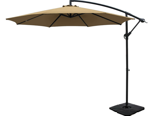 Instahut 3m Umbrella w/Base Outdoor Cantilever Beach Garden Patio Parasol Beige