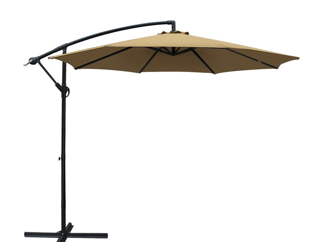 Instahut 3m Outdoor Umbrella Cantilever Beach Garden Patio Beige