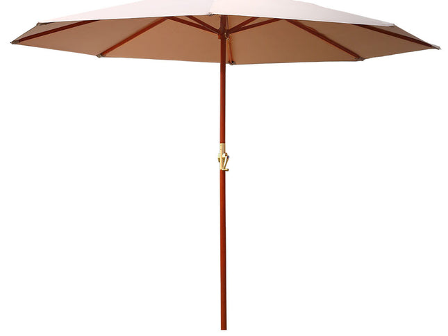 Instahut 3m Outdoor Umbrella Pole Umbrellas Beach Garden Sun Stand Patio Beige