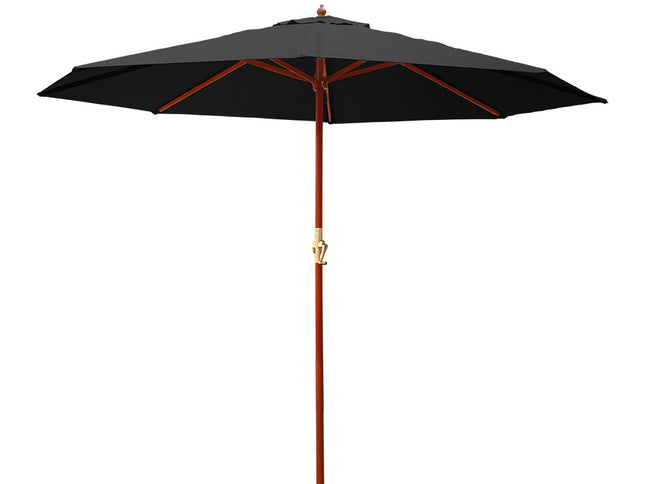 Instahut 3m Outdoor Umbrella Pole Umbrellas Beach Garden Sun Stand Patio Black