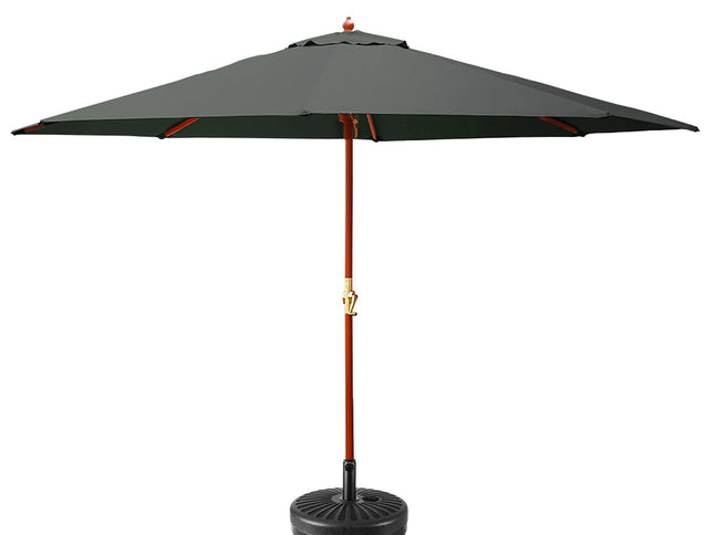 Instahut 3m Outdoor Umbrella w/Base Pole Umbrellas Garden Sun Stand Deck Charcoal