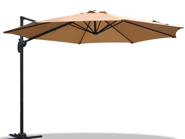 Instahut 3m Outdoor Umbrella Cantilever 360 Degree Tilt Beach Roma Beige