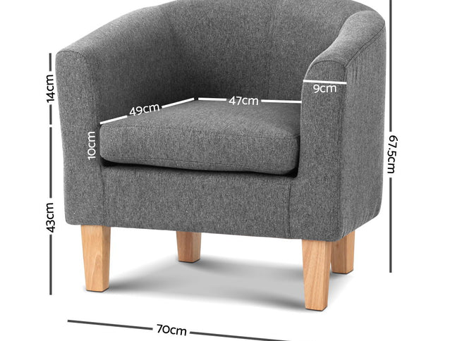 Artiss Abby Fabric Armchair - Grey