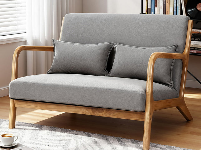 Artiss Armchair 2-seater Loveseat Fabric Grey
