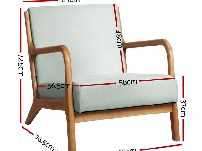 Artiss Armchair Fabric Grey Olive