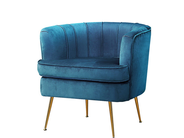 Artiss Armchair Velvet Blue Norvia