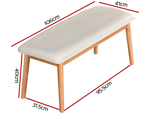 Artiss Dining Bench Upholstery Seat Wooden Chair 106cm