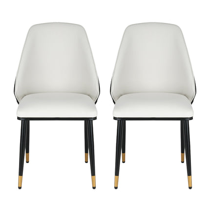 Artiss Dining Chairs Set of 2 Leather Seat Beige and Black