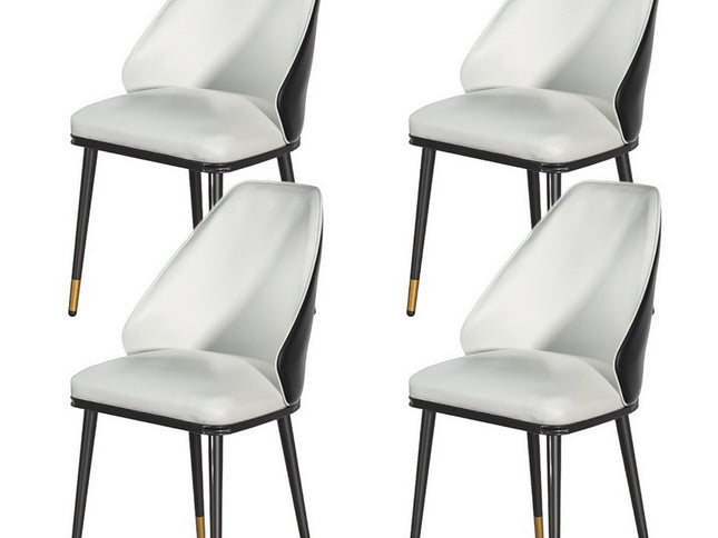 Artiss Dining Chairs Set of 4 Leather Seat Beige and Black
