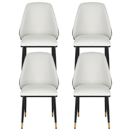 Artiss Dining Chairs Set of 4 Leather Seat Beige and Black