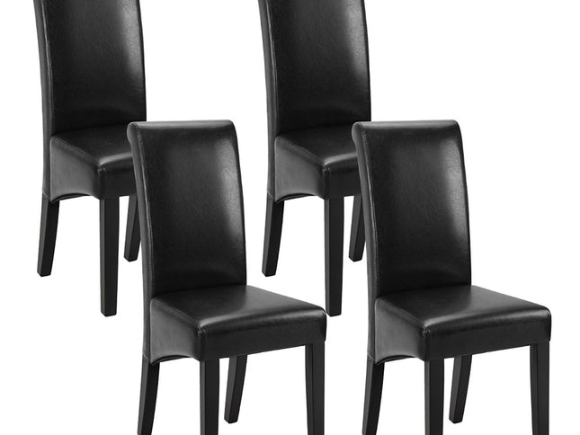Artiss Dining Chairs Set of 2 Leather Parsons Chair Black