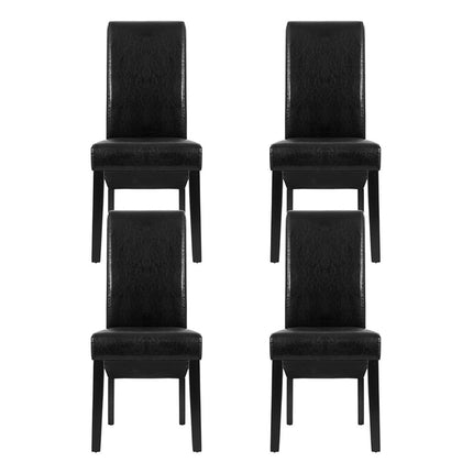 Artiss Dining Chairs Set of 2 Leather Parsons Chair Black