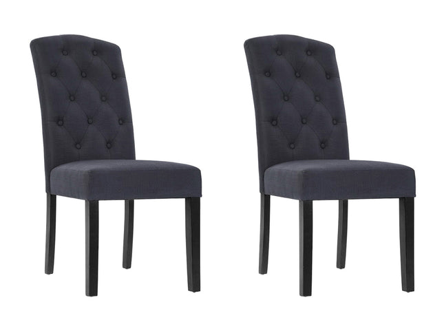 Artiss Dining Chairs Set of 2 Linen Parsons Chair Dark Grey