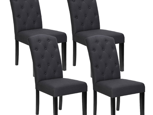 Artiss Dining Chairs Set of 4 Linen Parsons Chair Dark Grey