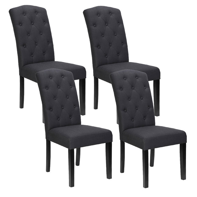 Artiss Dining Chairs Set of 4 Linen Parsons Chair Dark Grey