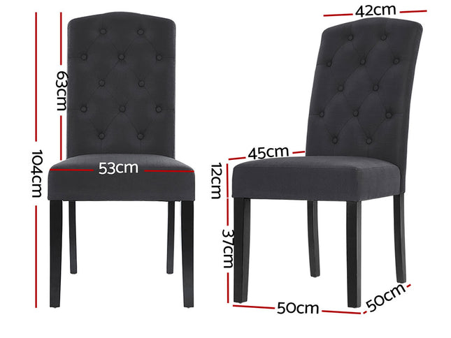 Artiss Dining Chairs Set of 4 Linen Parsons Chair Dark Grey