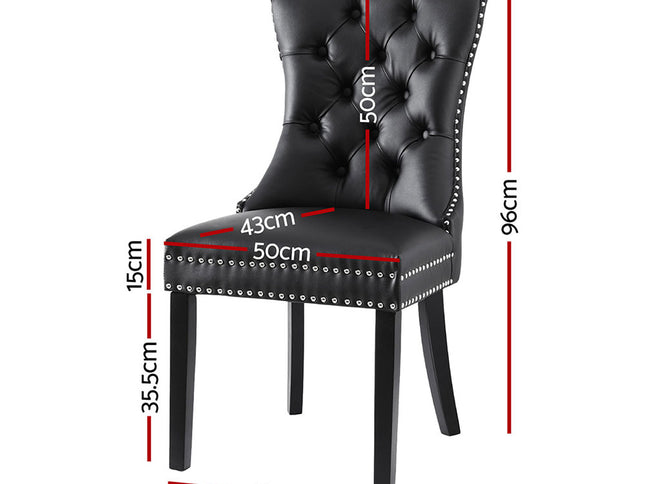 1 Set of 4 Artiss Dining Chairs Black Leather