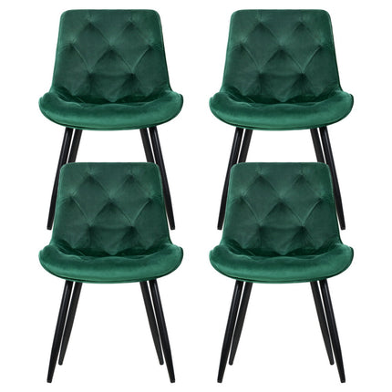 Artiss Dining Chairs Set of 4 Velvet Diamond Tufted Green
