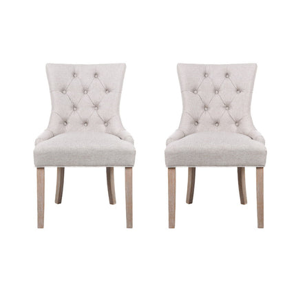 Artiss Dining Chairs Set of 2 Linen French Provincial Beige