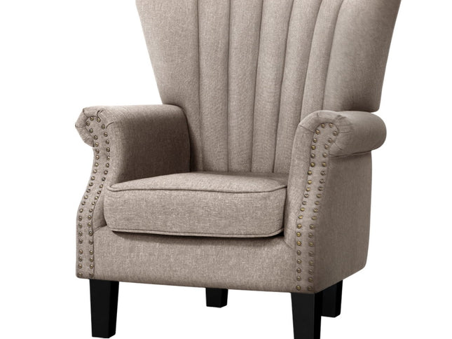 Artiss Armchair Wingback Beige Andrew