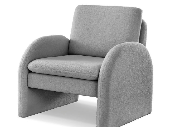 Artiss Armchair Accent Chair Lounge Tub Sofa Couch Curved Arm Seat Boucle Grey