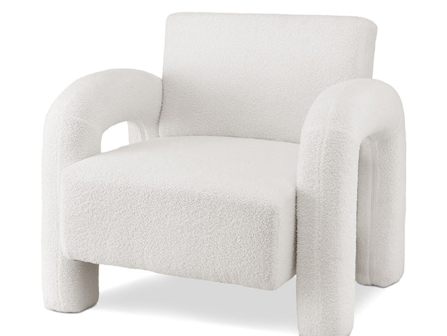 Artiss Armchair Accent Chair Lounge Sofa Couch Curved Seat Boucle White
