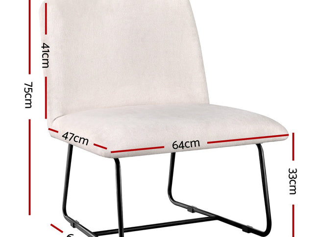 Artiss Accent Chair Armchair Cross Leg Beige