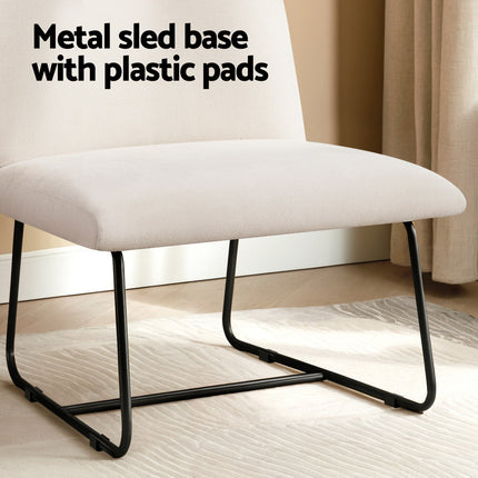 Artiss Accent Chair Armchair Cross Leg Beige