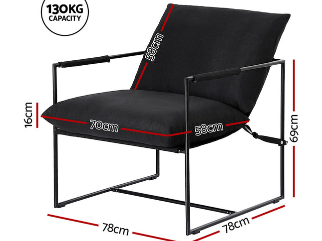 Artiss Armchair Lounge Chair Sling Black