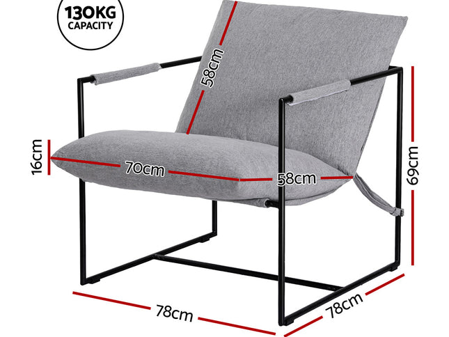 Artiss Armchair Lounge Chair Sling Grey