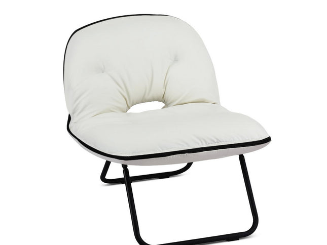 Artiss Foldable Chair 2-In-1 Armchair Lounge Chair Portable White