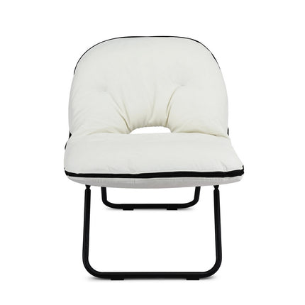 Artiss Foldable Chair 2-In-1 Armchair Lounge Chair Portable White