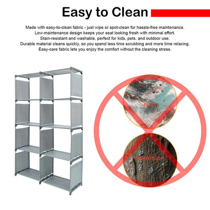 Hivvago 8 Grid Storage Rack Bookshelf Organizer Lightweight Durable Shelf