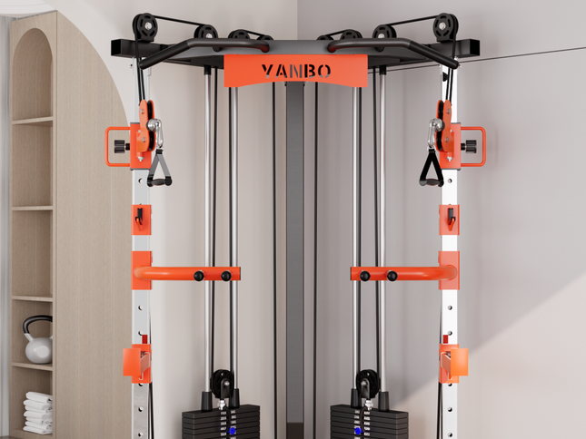 SmartFit C1 Max Multi Functional Cable Crossover Station 130kgs Pin Loaded Machine with attachment