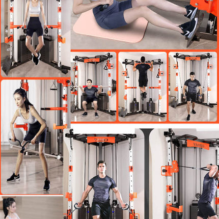 SmartFit C1 Max Multi Functional Cable Crossover Station 130kgs Pin Loaded Machine with attachment