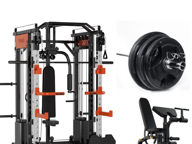 SmartFit M1 Ultra Leg Press and Chest Fly Multi Functional Training Smith Machine Home Gym with 130kgs pin loaded package