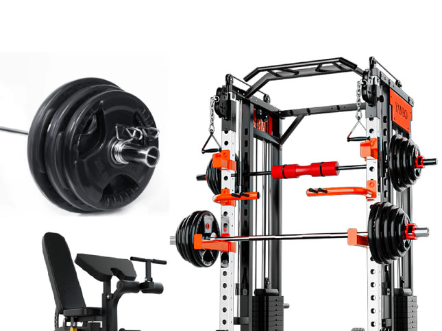SmartFit M1 Max 130kg Pin Loaded Multi Functional Training Smith Machine Home Gym Power Rack Machine package