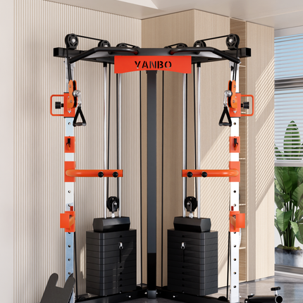 SmartFit C1 Max Multi Functional Cable Crossover Station 130kgs Pin Loaded  Machine  + Multi Func Bench+7Ft Olympic Barbell + 100kgs Weights