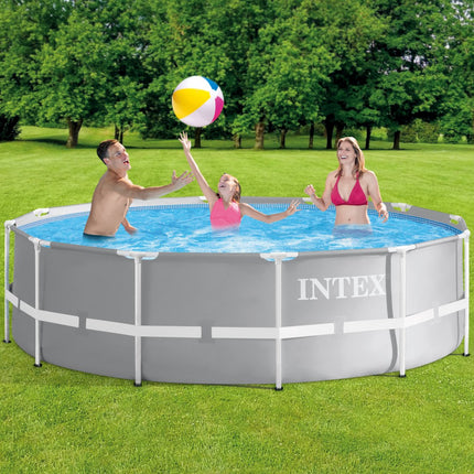 Intex PRISM Premium 12' Metal Frame Pool Outdoor Above Ground 366cm x 99cm - 26716